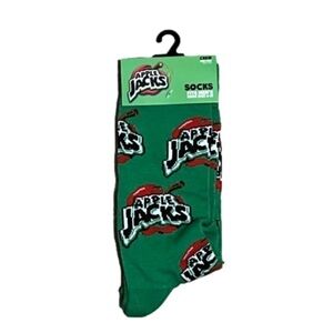 Apple Jacks Green Crew Socks For Men Size 6-12